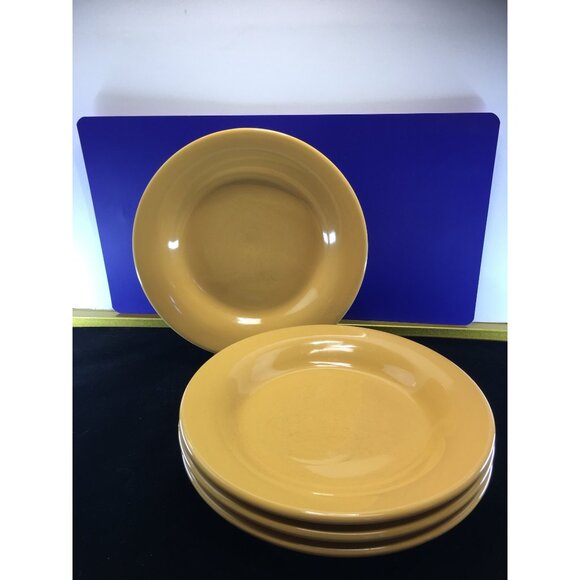 Style Happy Stoneware Rimmed Soup Pasta Bowls Yellow 9.5'' - Set of 4 - Picture 12 of 13